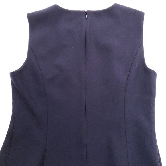 Diane von Furstenberg Slvless Scoop Nk Fitted Peplum Top Navy Sz 4 NWOT - Picture 5 of 8